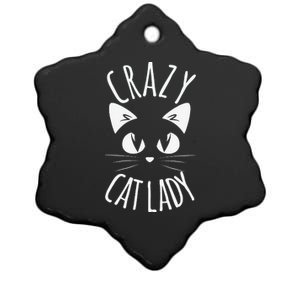 CRAZY CAT LADY Funny Fur Mom Mother's Day Christmas Birthday Ceramic Star Ornament