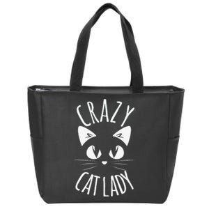 CRAZY CAT LADY Funny Fur Mom Mother's Day Christmas Birthday Zip Tote Bag