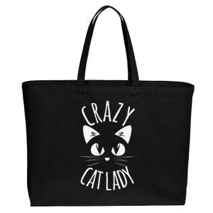 CRAZY CAT LADY Funny Fur Mom Mother's Day Christmas Birthday Cotton Canvas Jumbo Tote