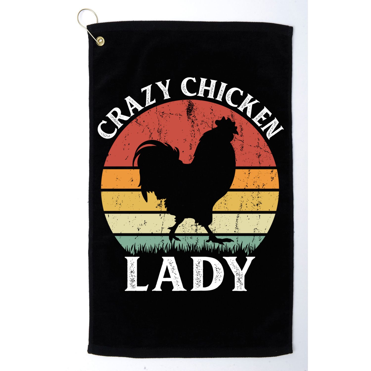 Crazy Chicken Lady Funny Women Girls Poultry Farm Farmer Gift Golf Towel