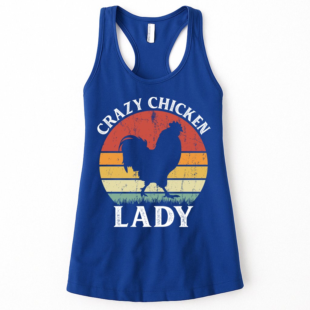 Crazy Chicken Lady Funny Women Girls Poultry Farm Farmer Gift Womens Tank Top