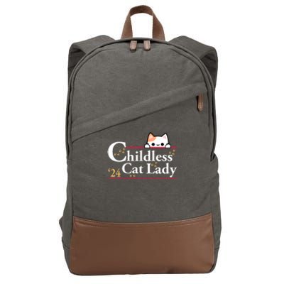 Childless Cat Lady 2024 Cotton Canvas Backpack