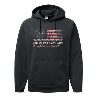 Childless Cat Lady 2024 Performance Fleece Hoodie