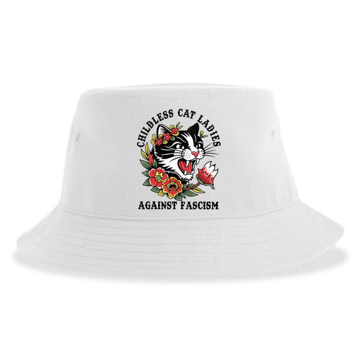 Childless Cat Ladies Voting Election 2024 Usa Vintage Sustainable Bucket Hat