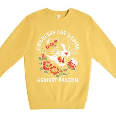 Childless Cat Ladies Against Fascism Vintage Premium Crewneck Sweatshirt