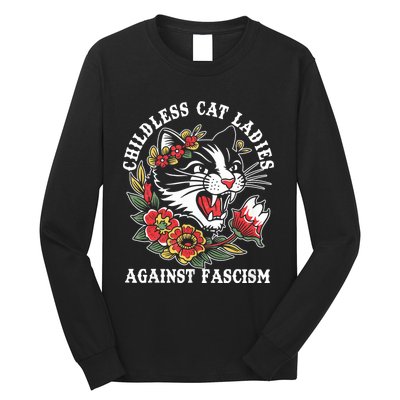 Childless Cat Ladies Against Fascism Vintage Long Sleeve Shirt