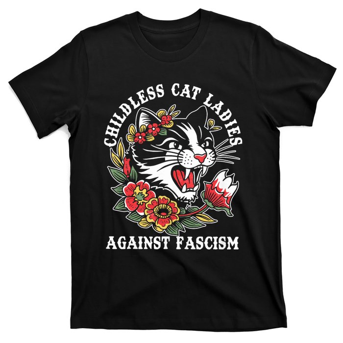 Childless Cat Ladies Against Fascism Vintage T-Shirt