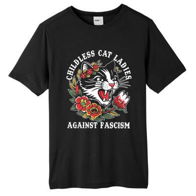 Childless Cat Ladies Against Fascism Vintage Tall Fusion ChromaSoft Performance T-Shirt