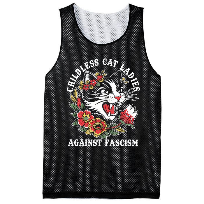 Childless Cat Ladies Against Fascism Vintage Mesh Reversible Basketball Jersey Tank