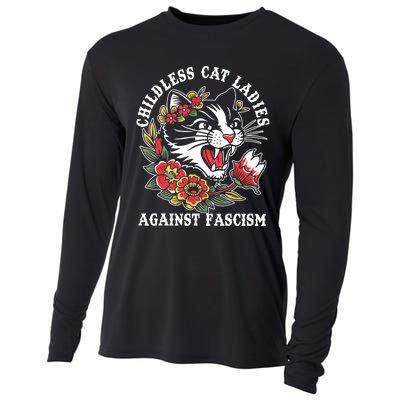 Childless Cat Ladies Against Fascism Vintage Cooling Performance Long Sleeve Crew