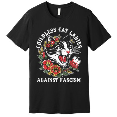 Childless Cat Ladies Against Fascism Vintage Premium T-Shirt