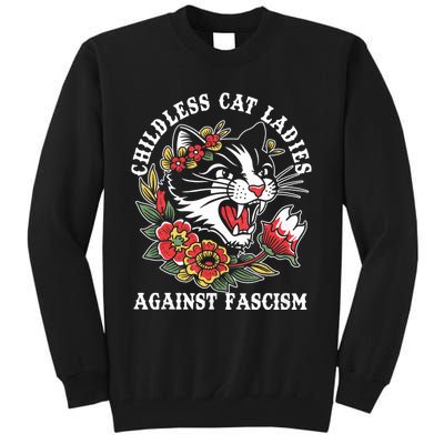 Childless Cat Ladies Against Fascism Vintage Tall Sweatshirt