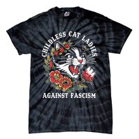 Childless Cat Ladies Against Fascism Vintage Tie-Dye T-Shirt