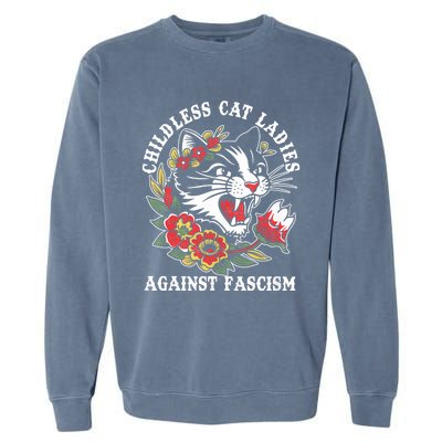 Childless Cat Ladies Against Fascism Vintage Garment-Dyed Sweatshirt