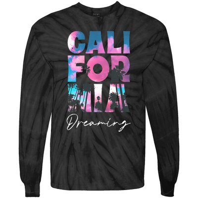 California Cali Lover Visiting California Tie-Dye Long Sleeve Shirt