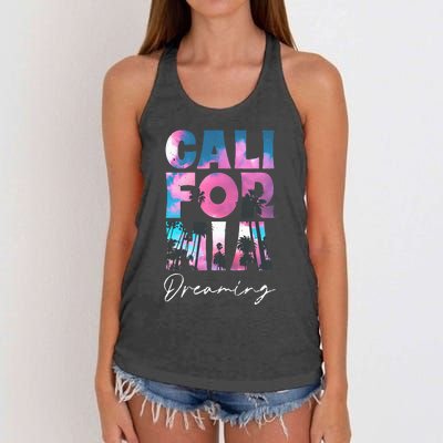 California Cali Lover Visiting California Women's Knotted Racerback Tank