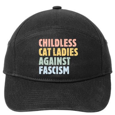 Childless Cat Ladies Against Fascism Kamala Harris 7-Panel Snapback Hat