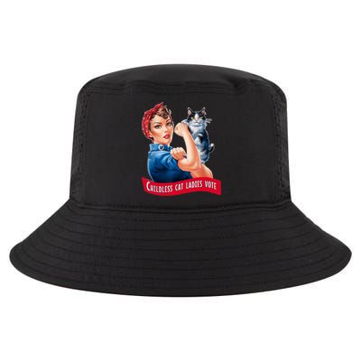 Childless Cat Ladies Vote Rosie The Riveter Cool Comfort Performance Bucket Hat