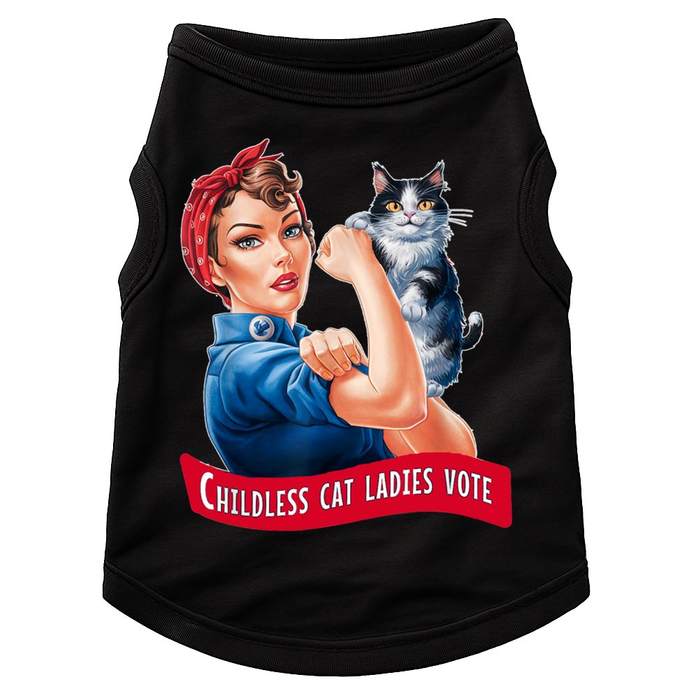 Childless Cat Ladies Vote Rosie The Riveter Doggie Tank