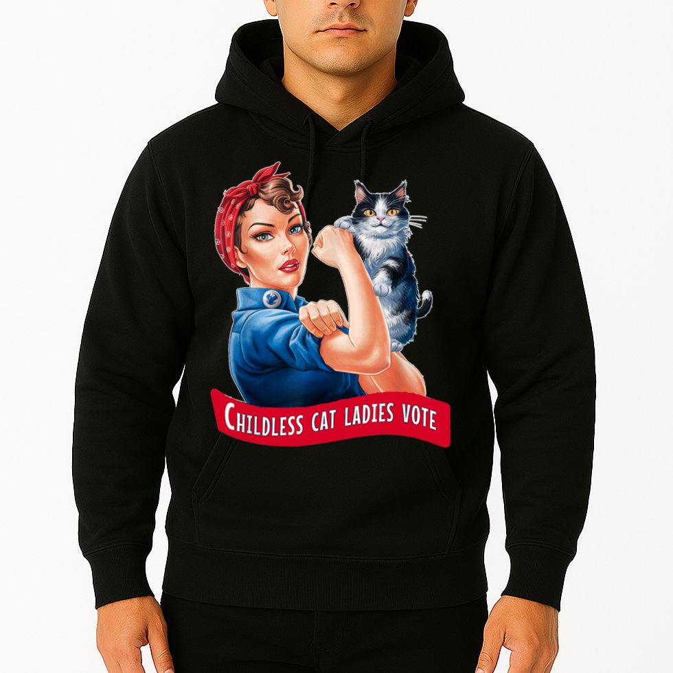 Childless Cat Ladies Vote Rosie The Riveter Hoodie