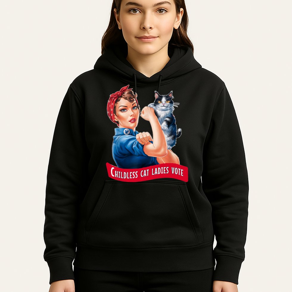 Childless Cat Ladies Vote Rosie The Riveter Hoodie