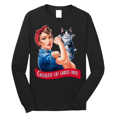 Childless Cat Ladies Vote Rosie The Riveter Long Sleeve Shirt