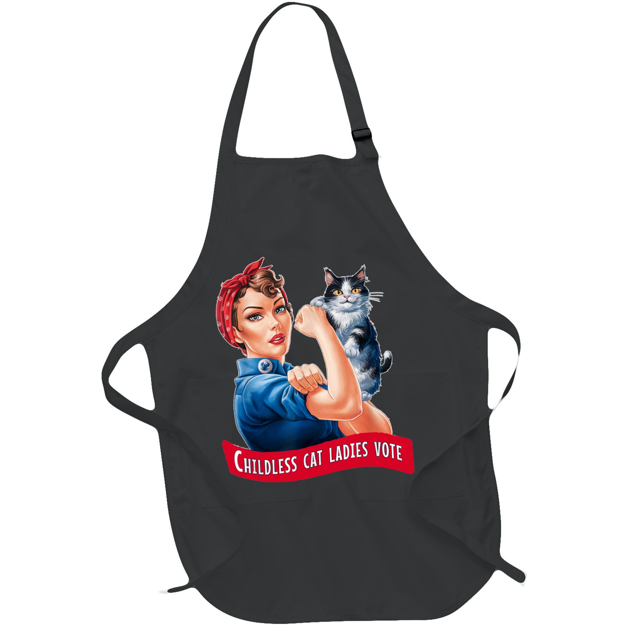 Childless Cat Ladies Vote Rosie The Riveter Apron