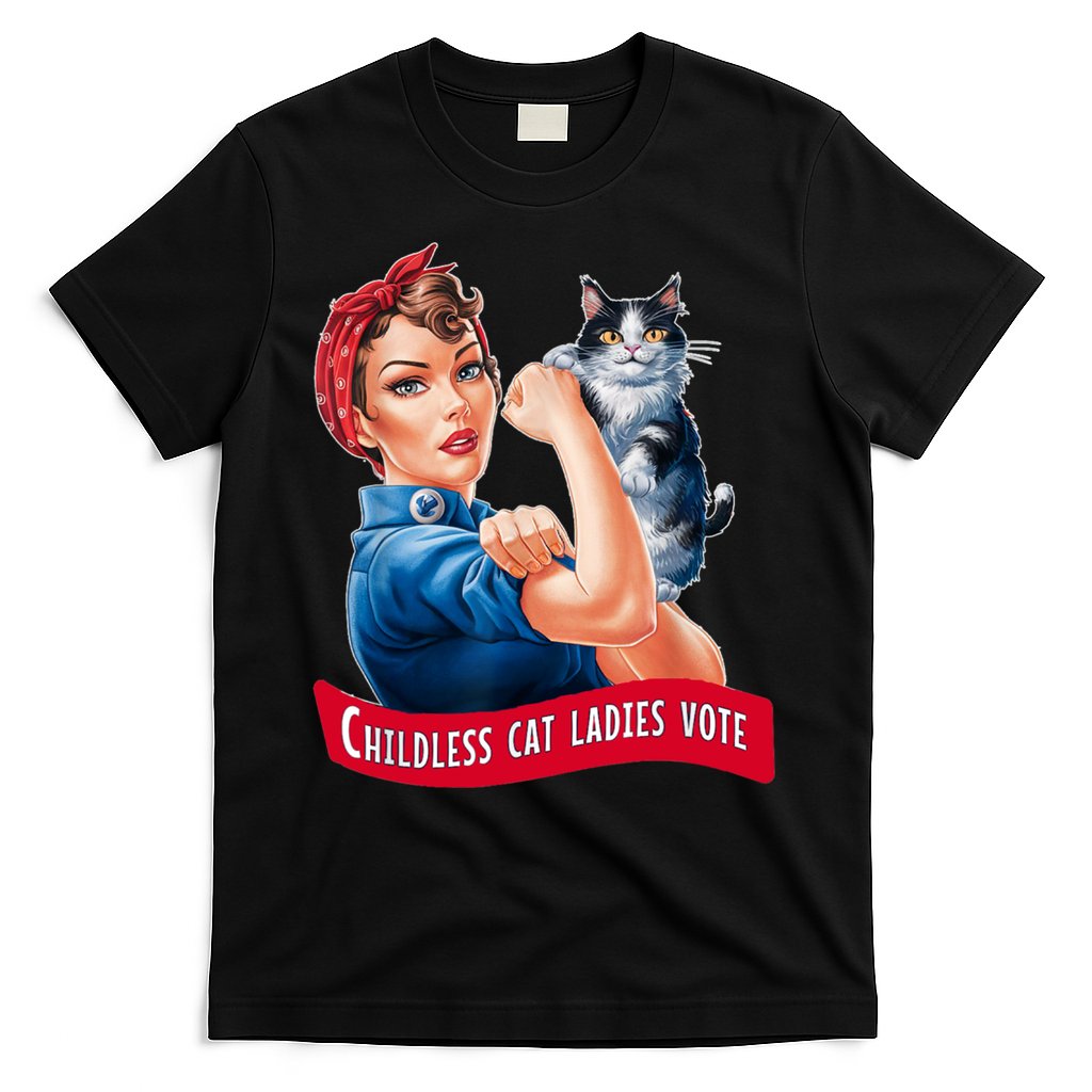 Childless Cat Ladies Vote Rosie The Riveter T-Shirt