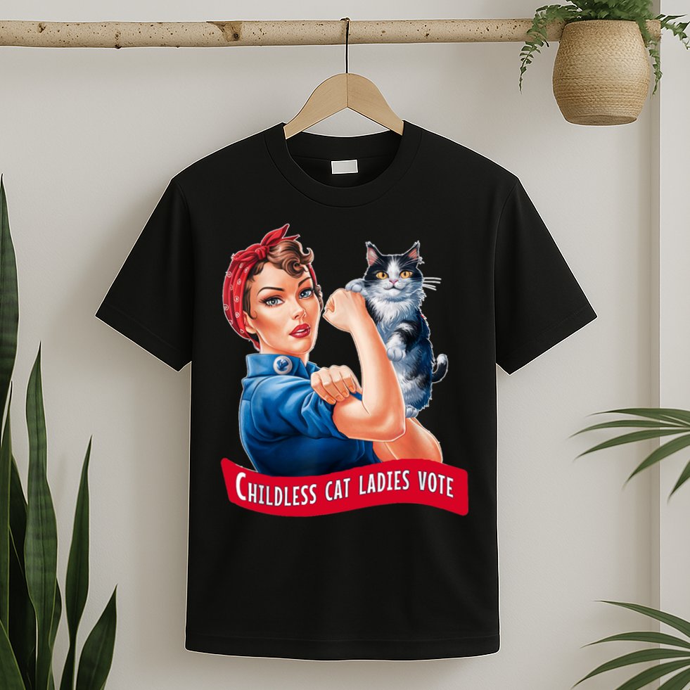 Childless Cat Ladies Vote Rosie The Riveter T-Shirt