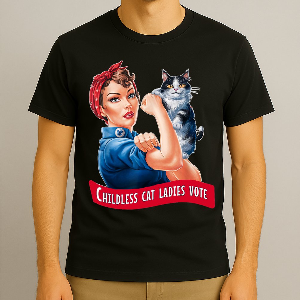 Childless Cat Ladies Vote Rosie The Riveter T-Shirt