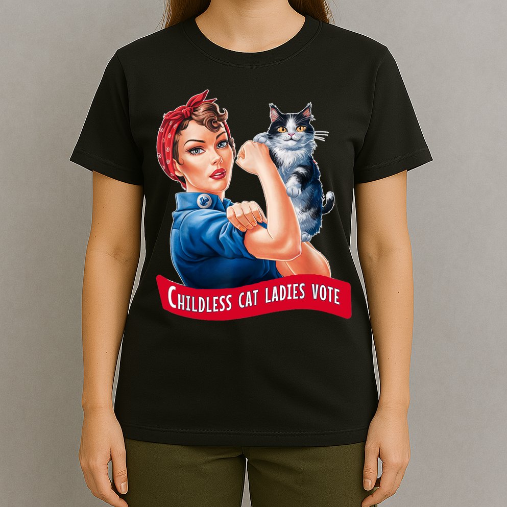 Childless Cat Ladies Vote Rosie The Riveter T-Shirt
