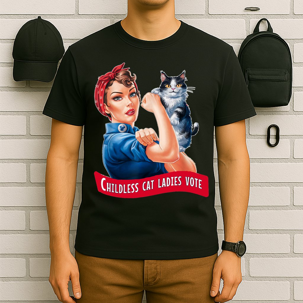 Childless Cat Ladies Vote Rosie The Riveter T-Shirt