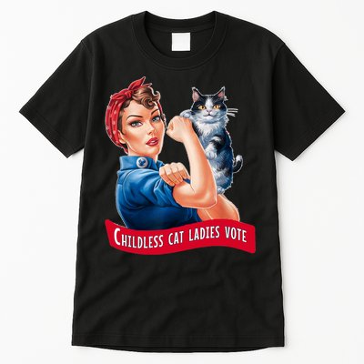 Childless Cat Ladies Vote Rosie The Riveter Tall T-Shirt