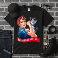 Childless Cat Ladies Vote Rosie The Riveter Tall T-Shirt
