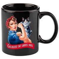 Childless Cat Ladies Vote Rosie The Riveter 11oz C Handle Ceramic Mug