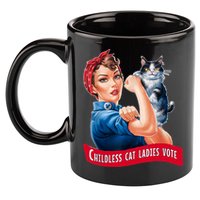 Childless Cat Ladies Vote Rosie The Riveter 11oz C Handle Ceramic Mug