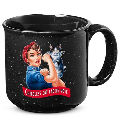 Childless Cat Ladies Vote Rosie The Riveter 15oz Campfire Ceramic Mug
