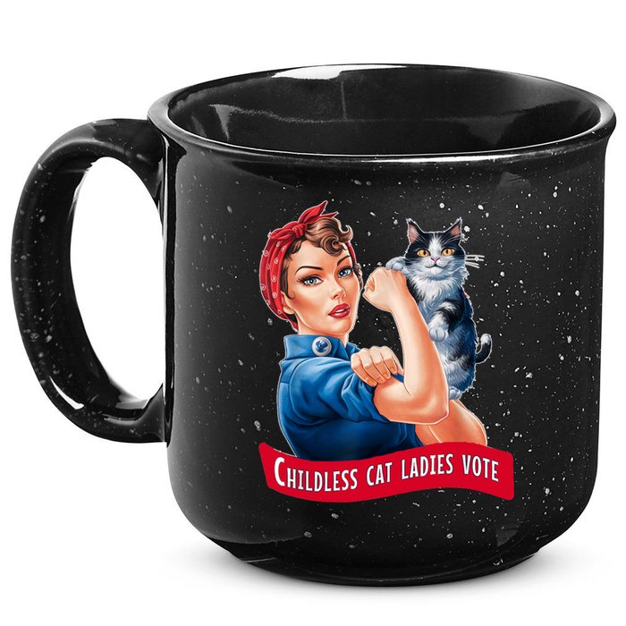 Childless Cat Ladies Vote Rosie The Riveter 15oz Campfire Ceramic Mug