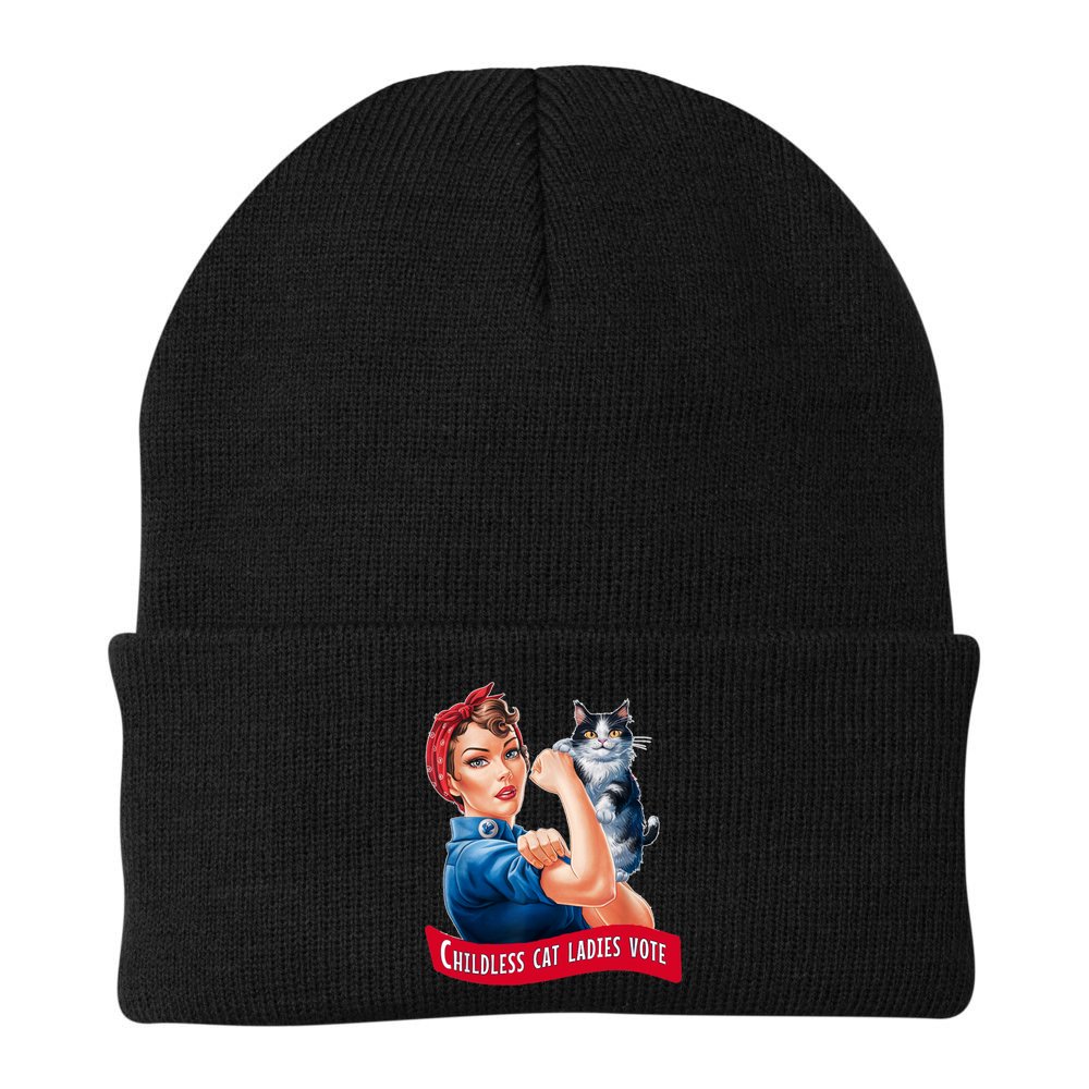 Childless Cat Ladies Vote Rosie The Riveter Beanie