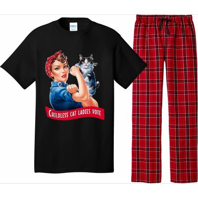 Childless Cat Ladies Vote Rosie The Riveter Pajama Set