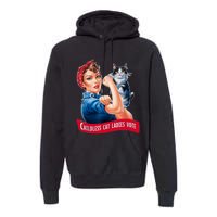 Childless Cat Ladies Vote Rosie The Riveter Premium Hoodie