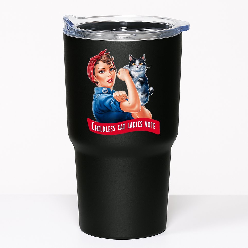 Childless Cat Ladies Vote Rosie The Riveter Tumbler