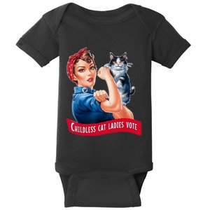 Childless Cat Ladies Vote Rosie The Riveter Baby Bodysuit