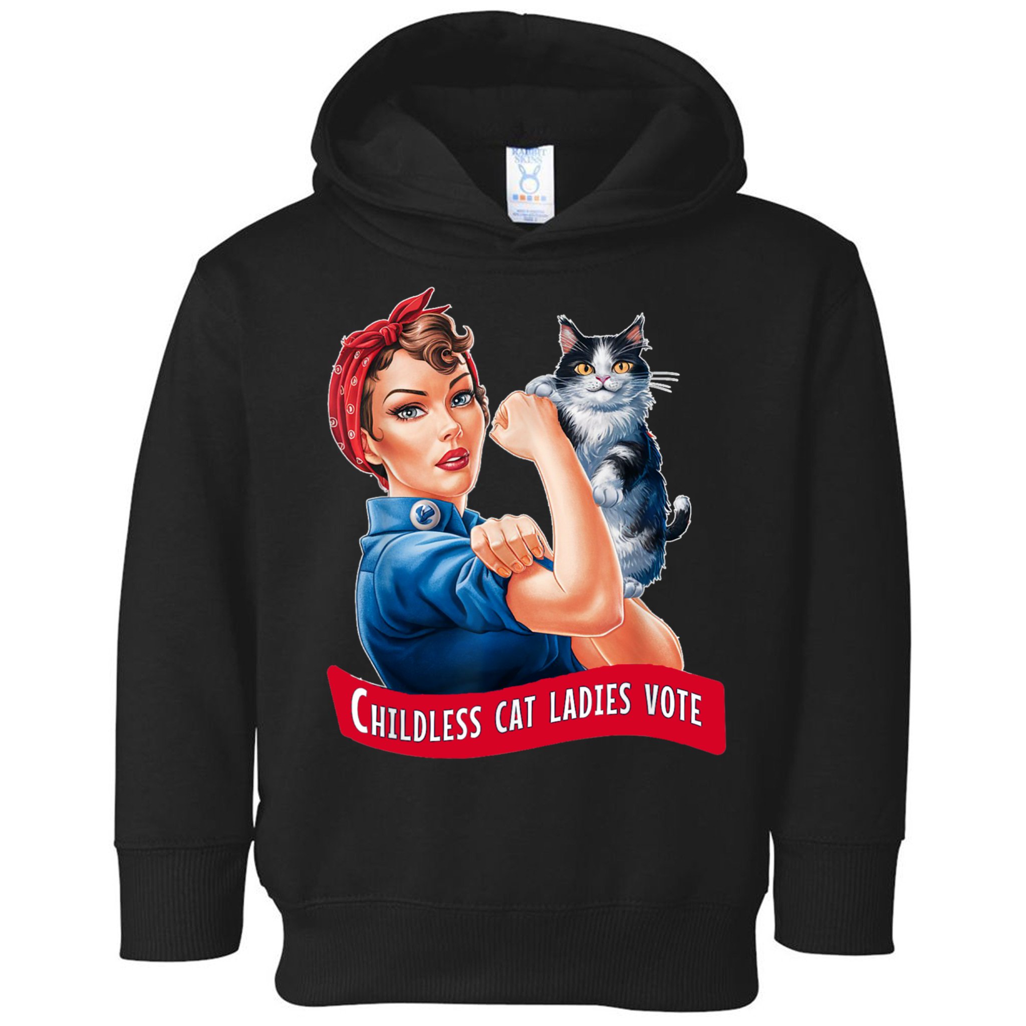 Childless Cat Ladies Vote Rosie The Riveter Toddler Hoodie
