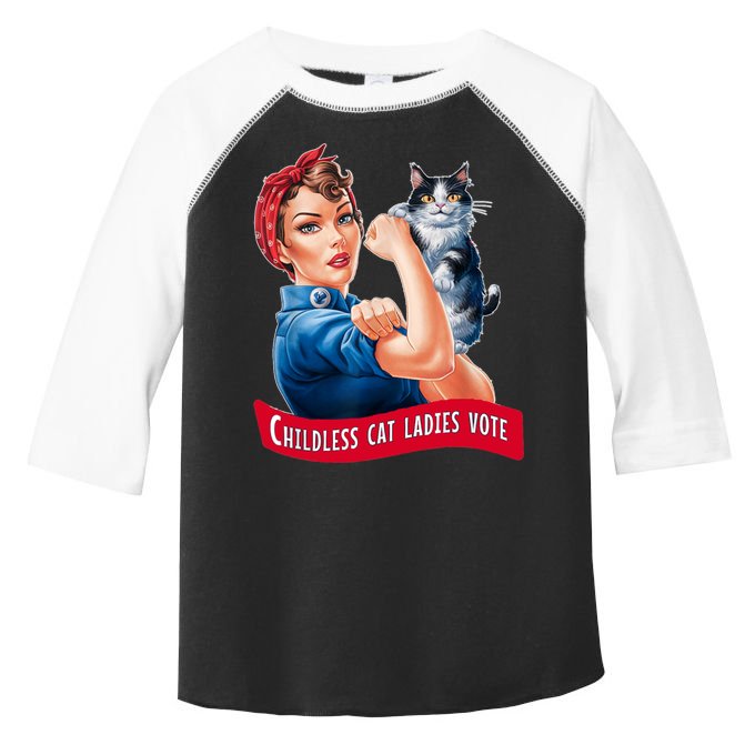 Childless Cat Ladies Vote Rosie The Riveter Toddler Fine Jersey T-Shirt