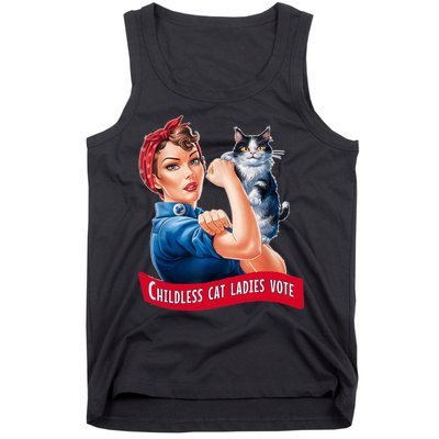 Childless Cat Ladies Vote Rosie The Riveter Tank Top