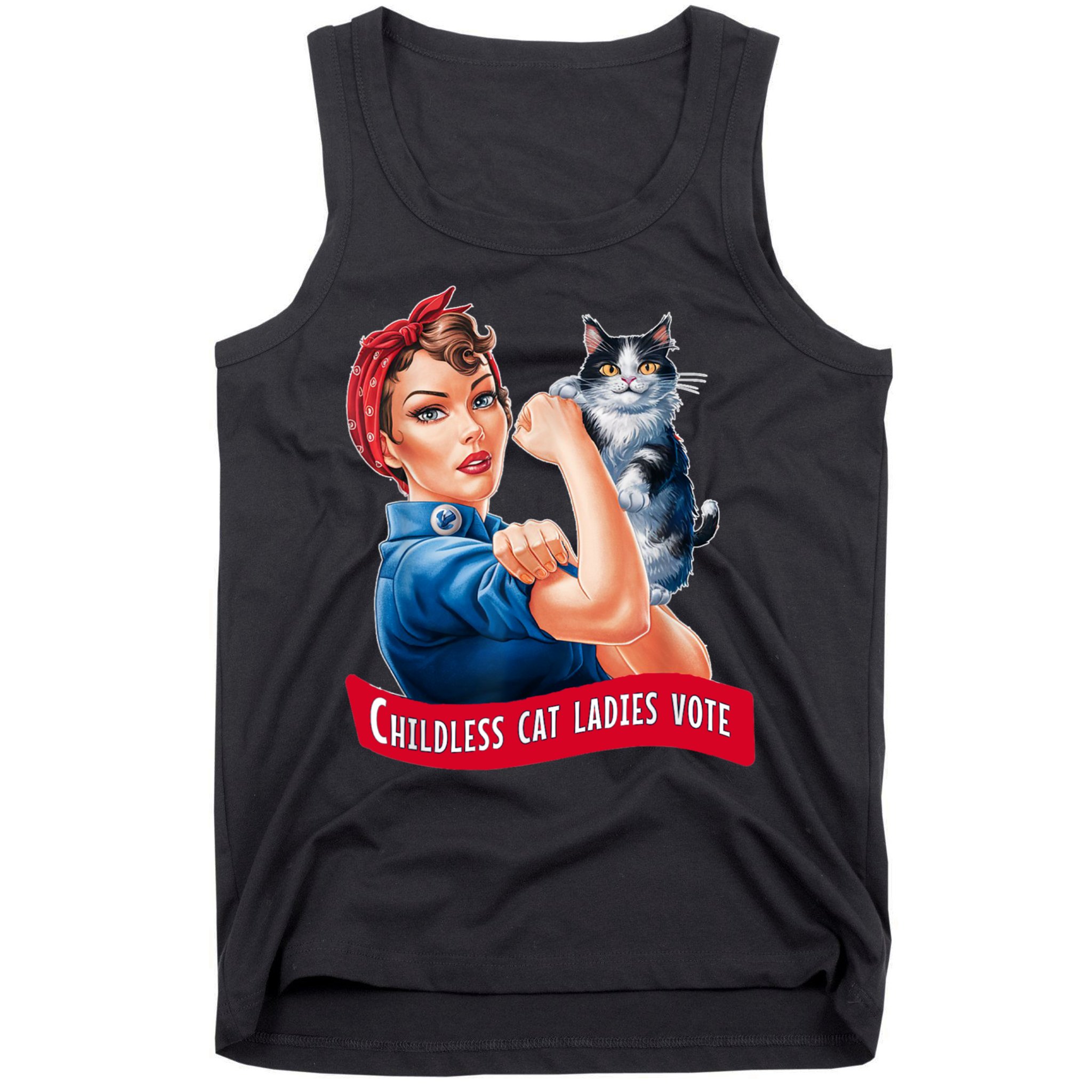 Childless Cat Ladies Vote Rosie The Riveter Tank Top