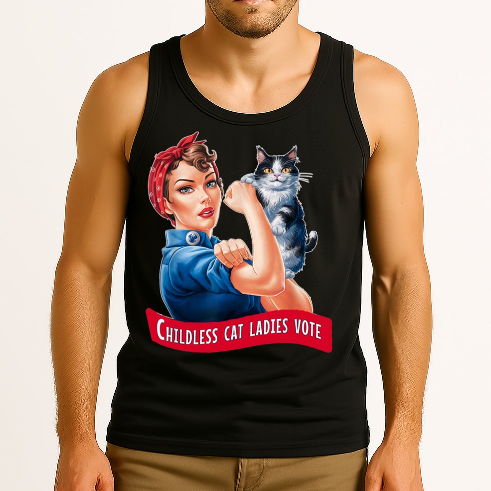 Childless Cat Ladies Vote Rosie The Riveter Tank Top
