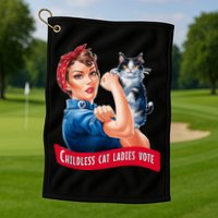 Childless Cat Ladies Vote Rosie The Riveter Golf Towel