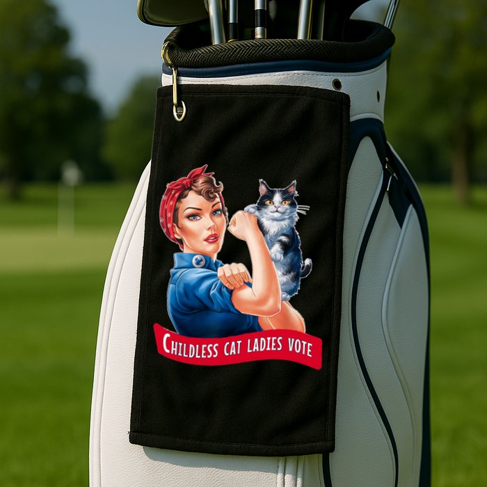Childless Cat Ladies Vote Rosie The Riveter Golf Towel